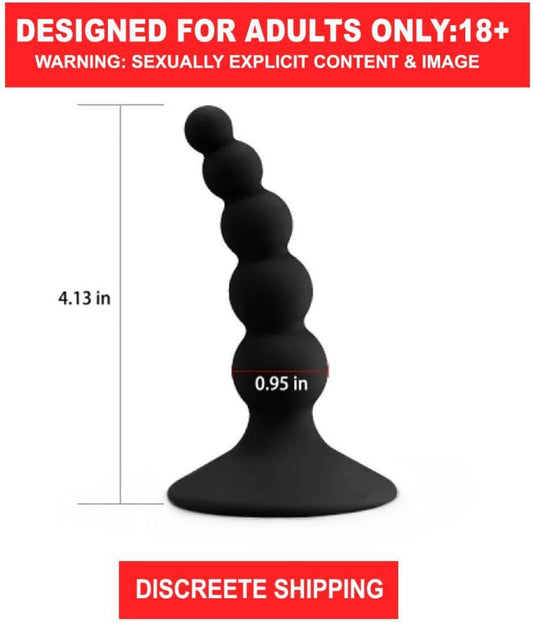 Butty Silicone Butt Plug – Beaded Anal Plug with Suction Base