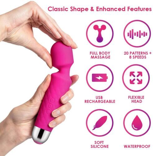 Wand Massager – 20 Modes & 8 Speeds Powerful Quiet Vibrator