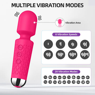 Wand Massager – 20 Modes & 8 Speeds Powerful Quiet Vibrator