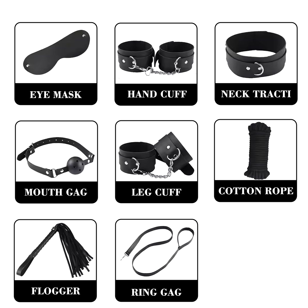 Romantic Handcuff Set - 8 Piece BDSM Kit